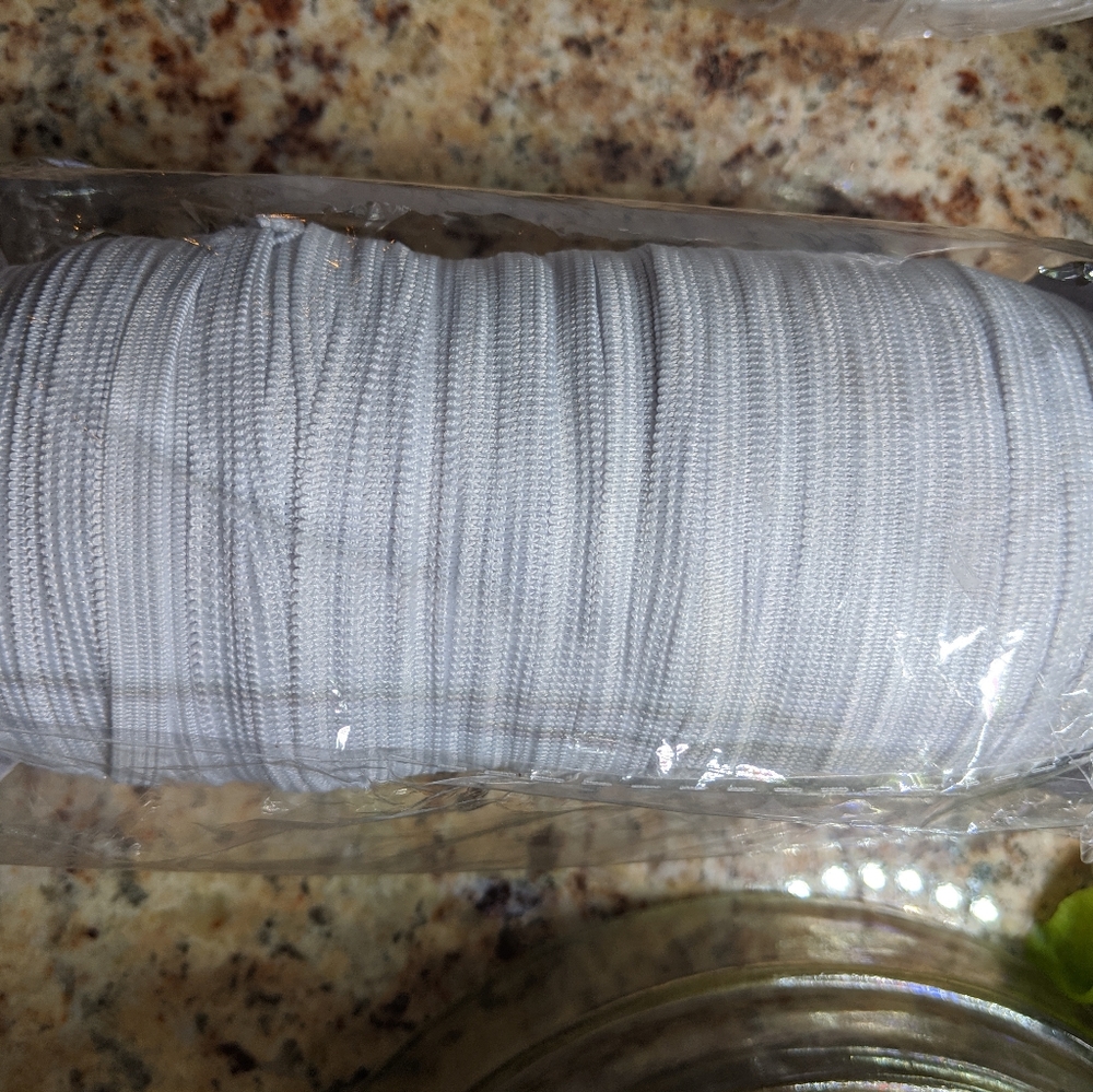 200 YDS, 1/4" Elastic, White, for Masks